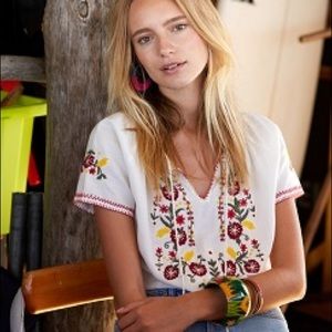 Sezane Embroidered Blouse
